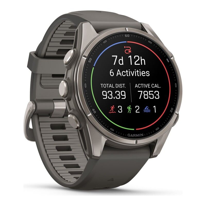 Garmin fenix 9 Smartwatch 43mm - Titanium with Pebble Gray Silicone Band