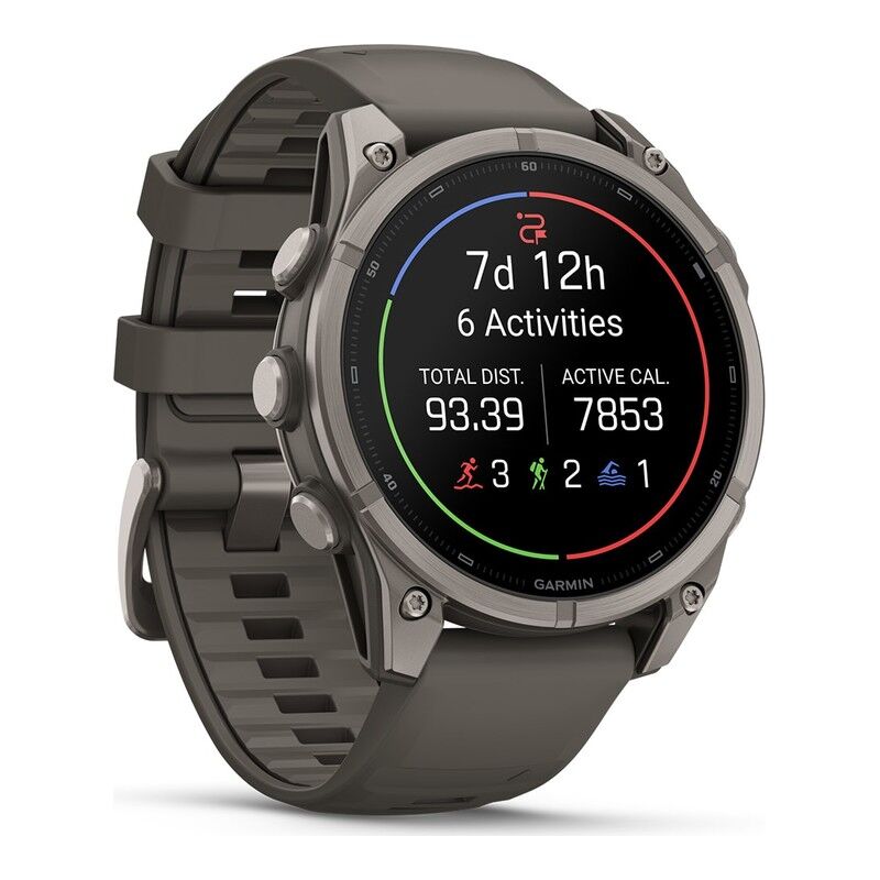 Garmin fenix 9 Smartwatch 47mm - Titanium with Pebble Gray Silicone Band