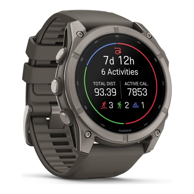 Garmin fenix 9 Smartwatch 51mm - Titanium with Pebble Gray Silicone Band