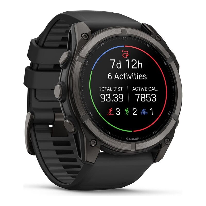 Garmin fenix 9 Smartwatch 51mm - Carbon Gray DLC Titanium with Black Silicone Band