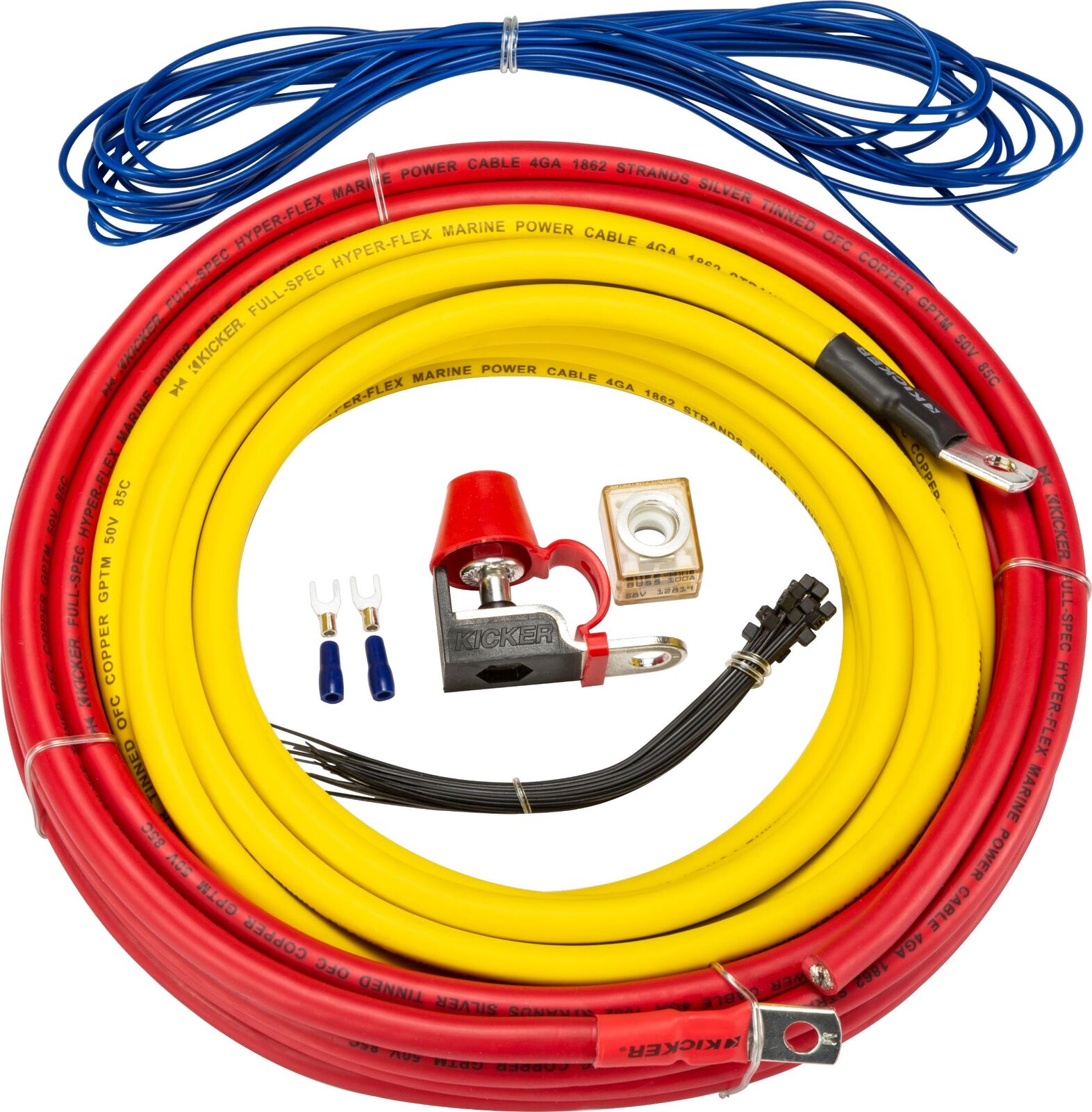 Kicker 47KMPK4 – 4 Gauge Marine Amp Power Kit