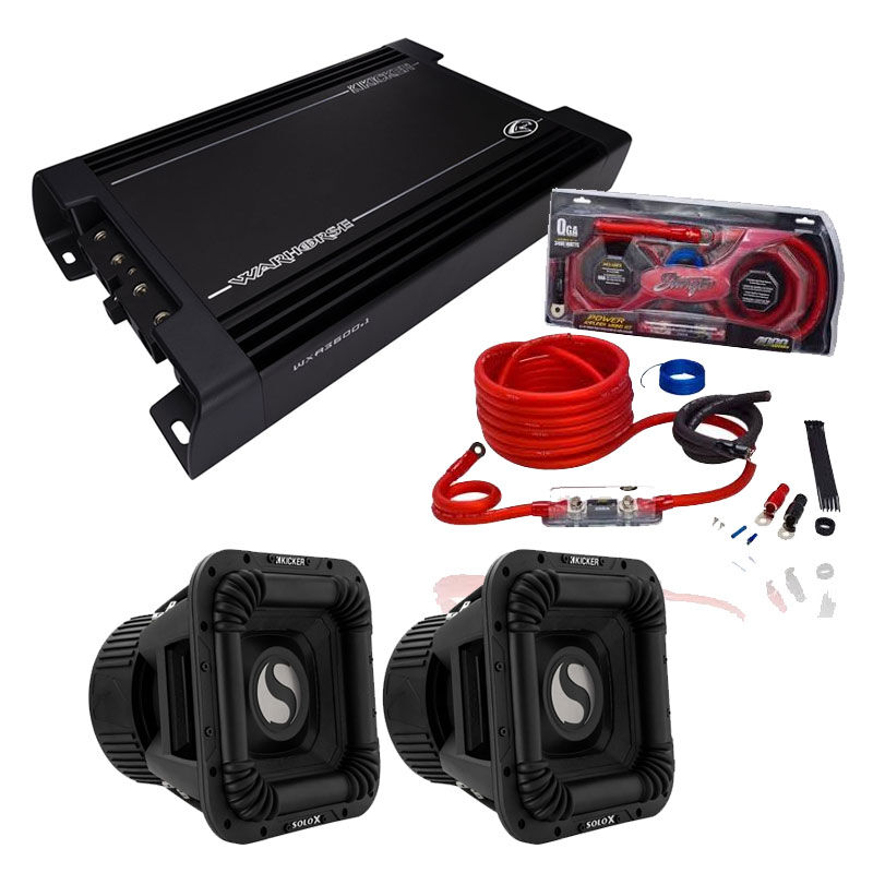 Kicker 12" Subwoofer & Mono Amp & Subs Bundle with wiring