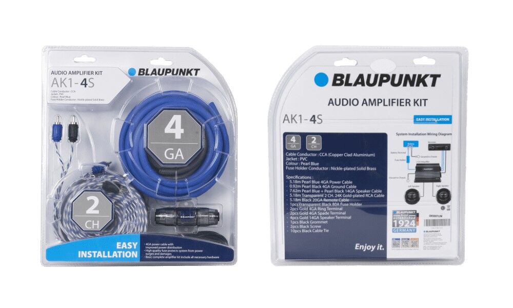 Blaupunkt AK1-4S 4GA 2 Channel Amplifier Wiring Kit