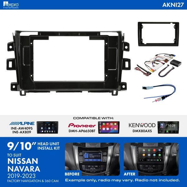 Aerpro AKNI27 9/10 Inch install kit to suit model Nissan 2019-2023