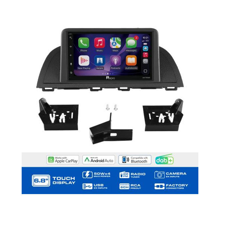 AERPRO AM8462K 6.8" L-SHAPE MULTIMEDIA RECEIVER TO SUIT MAZDA 3 2013-2016 NON-AMP