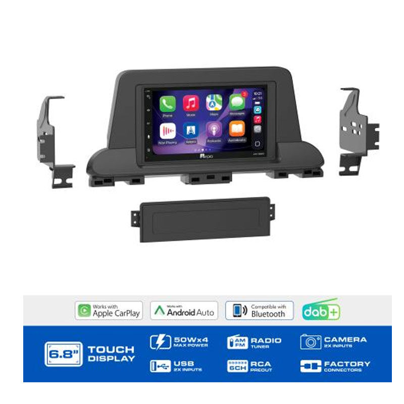 AERPRO AM8476K 6.8" L-SHAPE MULTIMEDIA RECEIVER TO SUIT KIA CERATO 2019-2025 NON-AMP