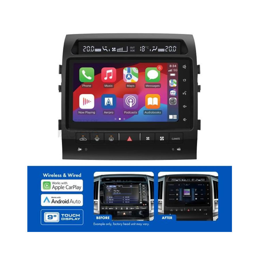 AMUTO51A 9" Advanced infotainment system to suit landcruiser 200 series sahara 2007-2009