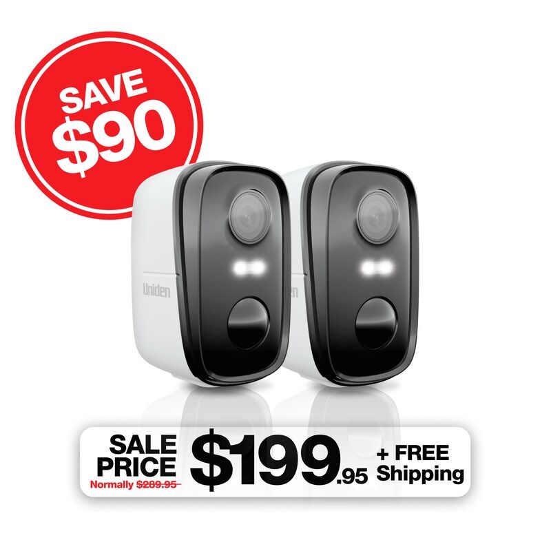 Uniden App Cam SOLO X2K-2 2K Wire-Free Security Camera Twin Pack