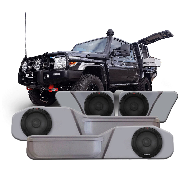 ASV 6.5" Front & Rear Door Speaker Panel To Suit 79 Series Dual Cab Toyota Landcruiser