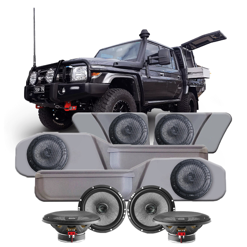 ASV 6.5" Front & Rear Door Speaker Panel With Focal 165AC Speakers To Suit 79 Series Dual Cab Toyota Landcruiser