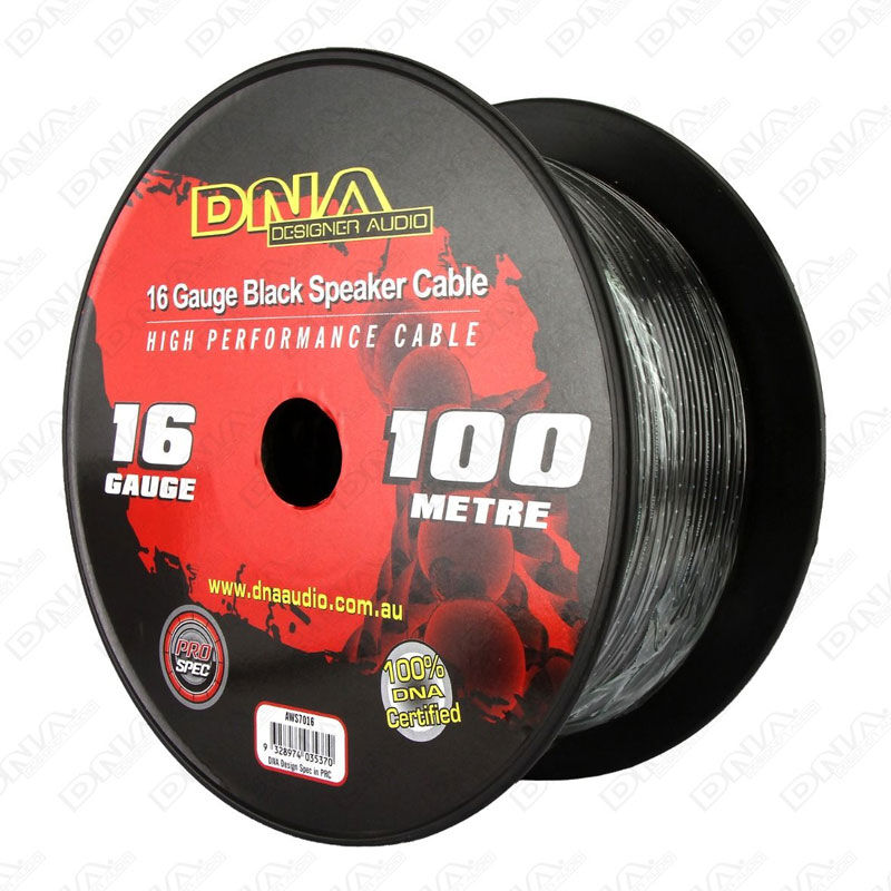 16 Gauge Black Speaker Cable - 100 Metre