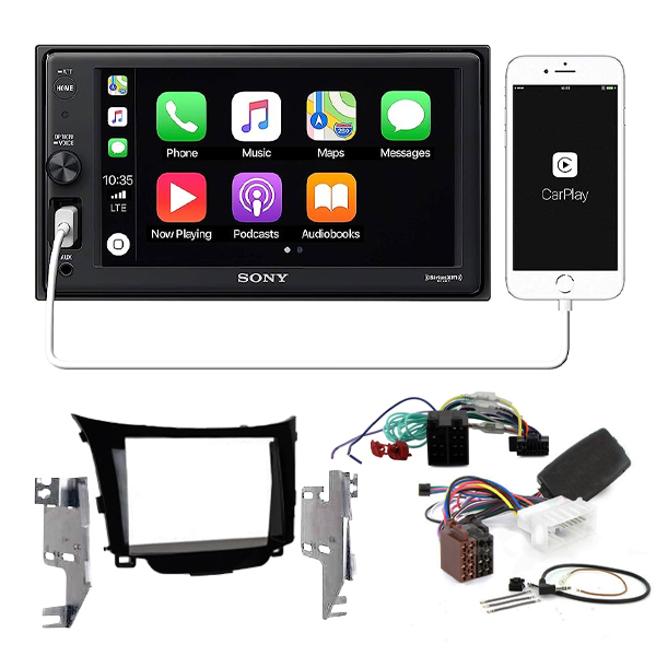 Head Unit Upgrade Package with Sony Apple Carplay To Suit Hyundai i30 2012-2017 GD01 & GD02 