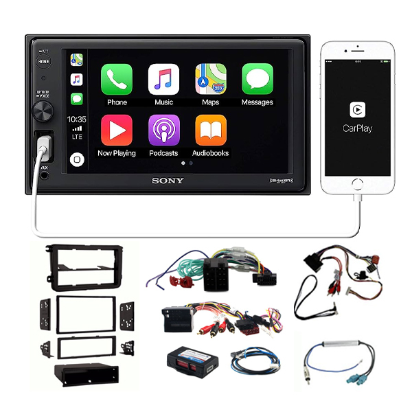 Head Unit Upgrade Package with Sony XAV-AX1000 To Suit Volkswagen Most Vehicles Compatibility List From Description