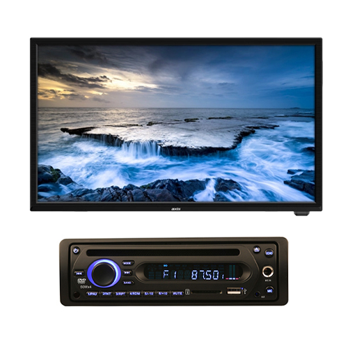 Axis AX1932 12/24/240V 32" TV with DVD player + Single Din 12/24v DVD Media Player To Suit Caravans