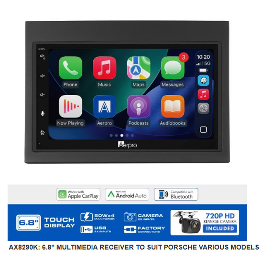 AX8290K 6.8" Multimedia receiver to suit Porsche various models