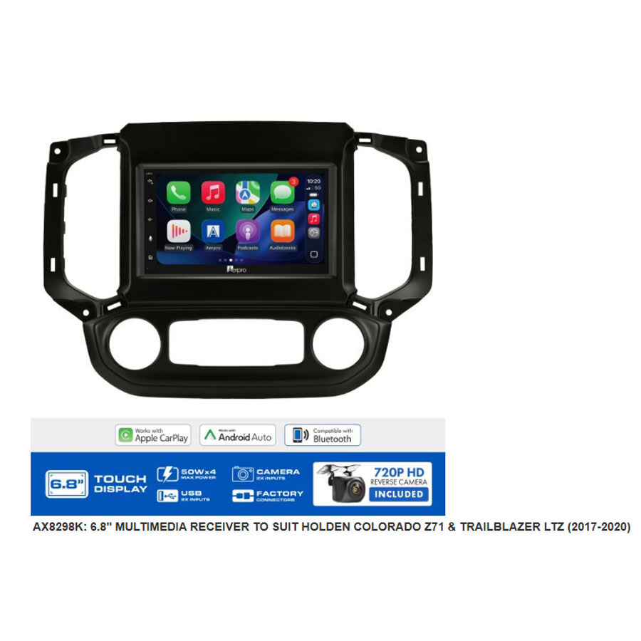 AX8298K 6.8" Multimedia receiver to suit Holden colorado z71 & trailblazer ltz 2017-2020