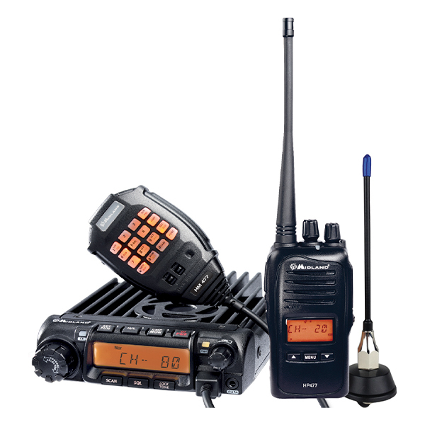 Midland BUSH RANGER PACK CB-UHF Radio Kit 5W HM477+HP477+Antenna+Base