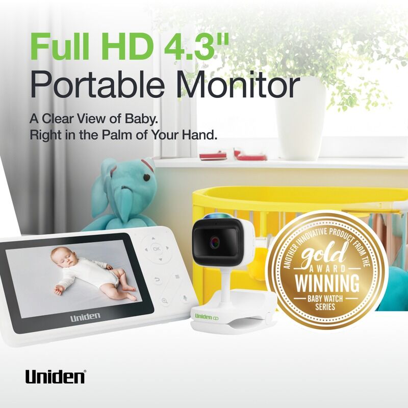 Uniden BW4501 4.3-Inch Baby Video Monitor with 1080p Clamp Camera
