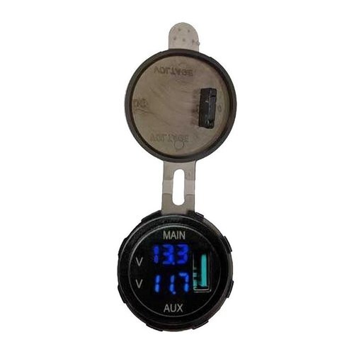 Lightforce CBUSB3 Dual Voltmeter with 3.0 Amp USB Fast Charger
