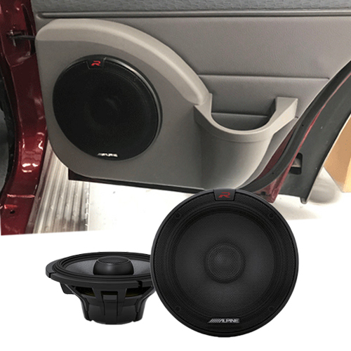 Rear Door Pods to suit Toyota Landcruiser with RS65.2 Type R Alpine Speakers  (CCPOD76RE-6.5_RS65.2)