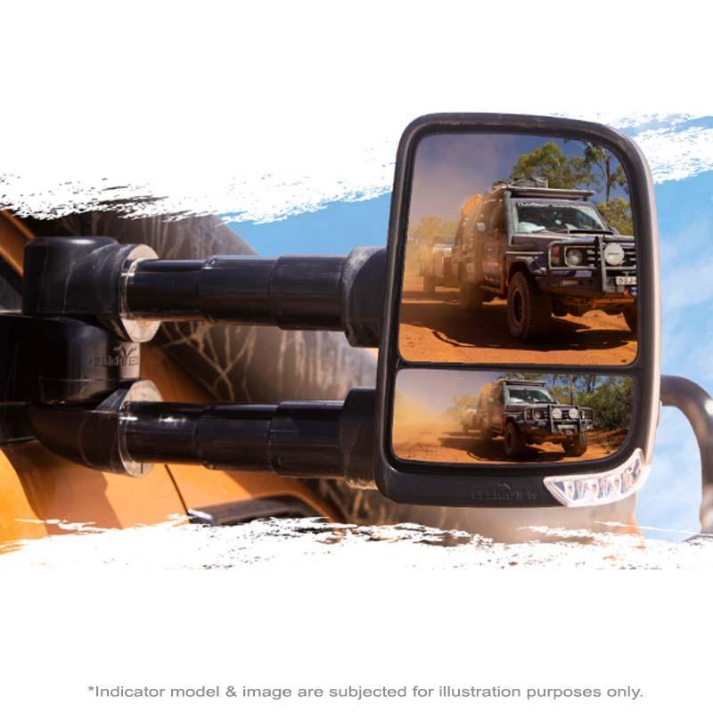 Clearview Towing Mirrors Next Gen, Pair, Manual, Chrome To Suit Toyota LandCruiser 80 Series
