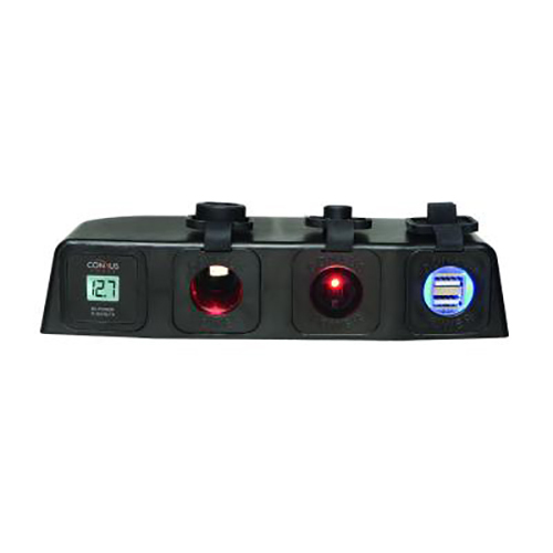 Conxus CX-BS4-CEUV-P Combo - Digital Volt Meter  Ciga  Engel  Twin USB prewired BLACK
