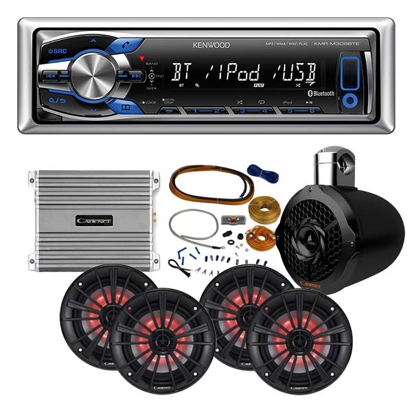 Cadence Marine Audio Pack Head Unit, Speakers, Amplifier & Wiring Kit