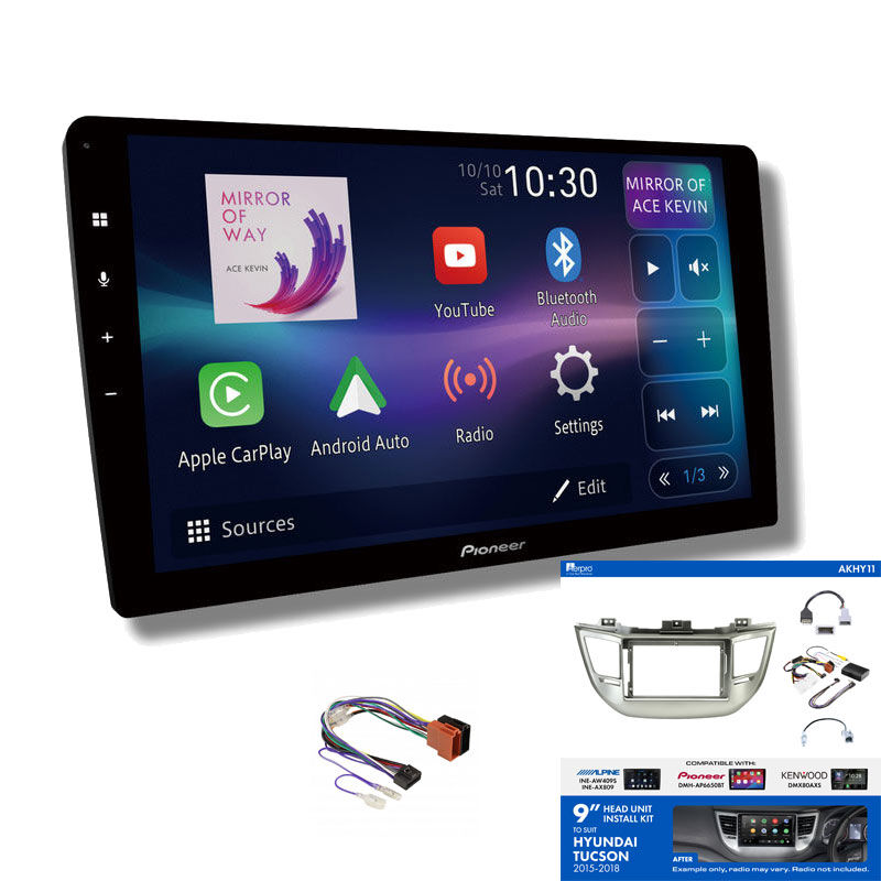 Pioneer DMH-AP6850BT 9" head unit & Aerpro AKHY11 Installation Kit to suit Hyundai tucson 2015-2018