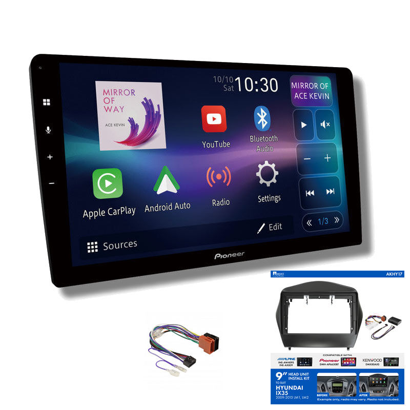 Pioneer DMH-AP6850BT 9" head unit & Aerpro AKHY17 Installation Kit to suit Hyundai ix35 2009-2013