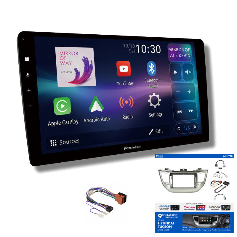 Pioneer DMH-AP6850BT 9" head unit & Aerpro AKHY18 Installation Kit to suit Hyundai tucson 2016-2017