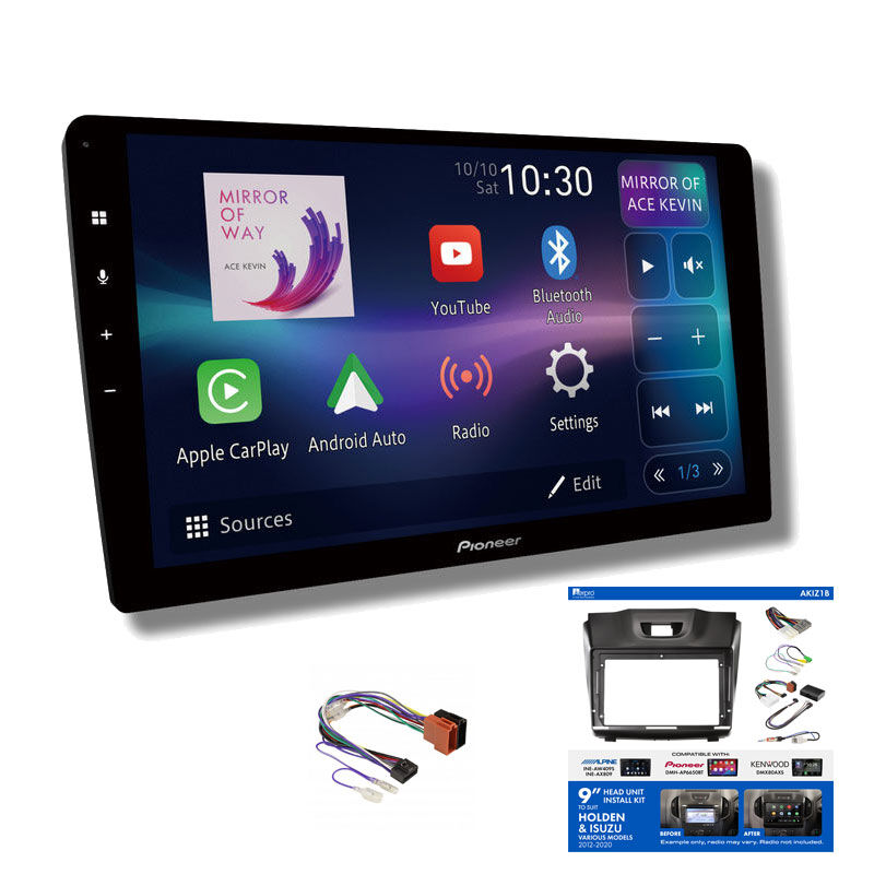 Pioneer DMH-AP6850BT 9" head unit & Aerpro AKIZ1B Installation Kit to suit Holden Isuzu 2012-2020
