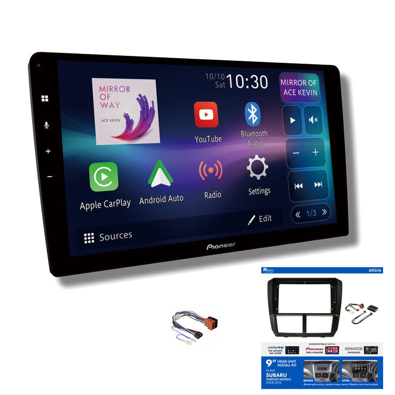 Pioneer DMH-AP6850BT 9" head unit & Aerpro AKSU6 Installation Kit to suit Subaru 2011-2014