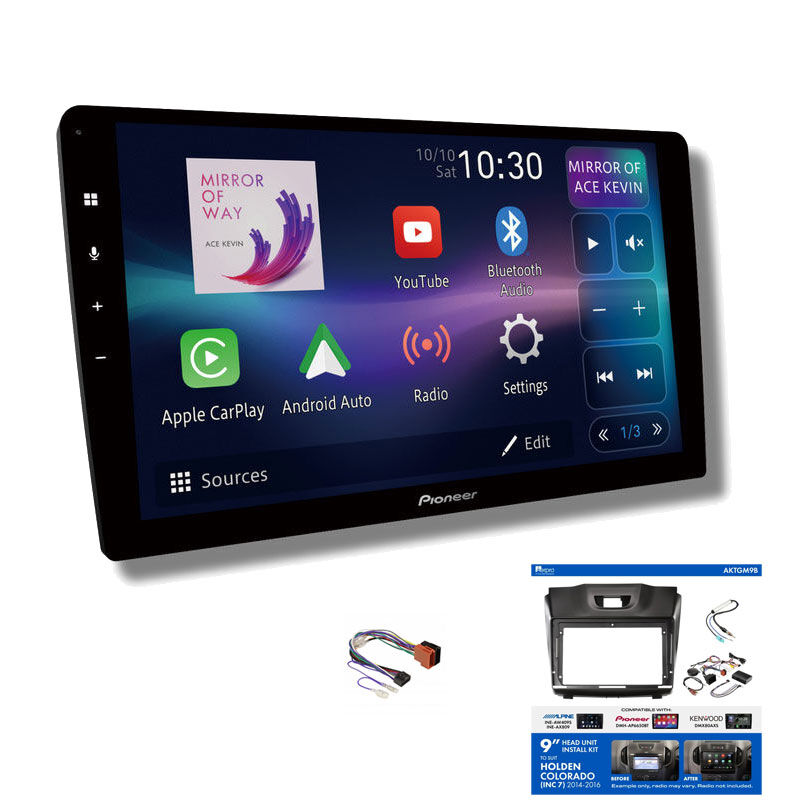 Pioneer DMH-AP6850BT 9" head unit & Aerpro AKTGM9B Installation Kit to suit Holden colorado 2014-2016