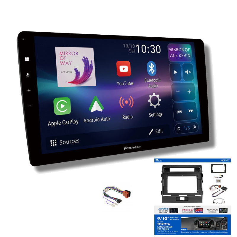 Pioneer DMH-AP6850BT 9" head unit & Aerpro AKTO17 Installation Kit to suit Toyota landcruiser 200 series