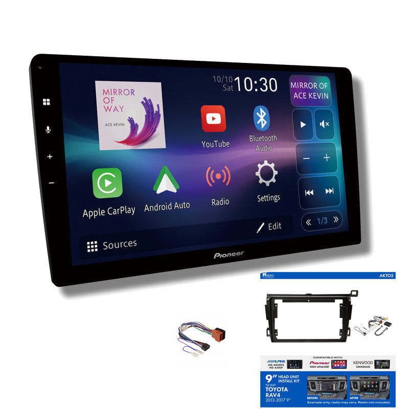 Pioneer DMH-AP6850BT 9" head unit & Aerpro AKTO5 Installation Kit to suit Toyota rav4 2013-2017