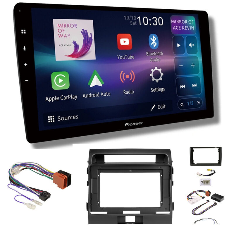 Pioneer DMH-AP8850BT 10" head unit & Aerpro AKTO17 to suit Toyota Landcruiser 2007-2011