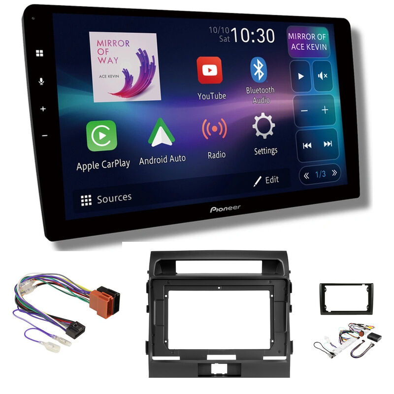 Pioneer DMH-AP8850BT 10" head unit & Aerpro AKTO18 to suit Toyota Landcruiser 2012-2015