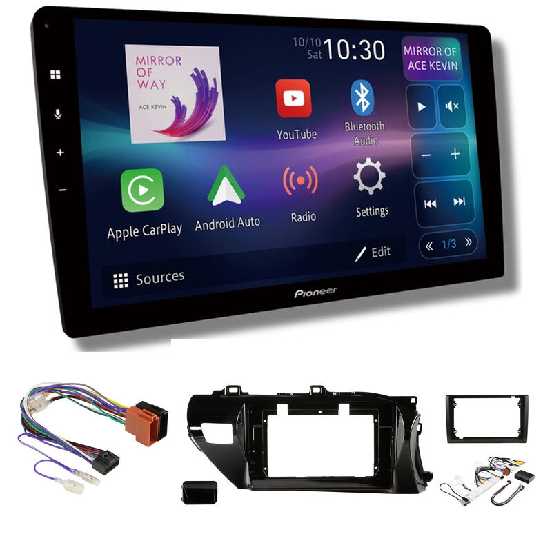Pioneer DMH-AP8850BT 10" head unit & Aerpro AKTO2 to suit Toyota Hilux 2015-2020