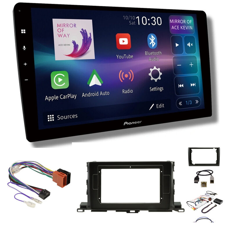 Pioneer DMH-AP8850BT 10" head unit & Aerpro AKTO38 to suit Toyota Kluger 2014-2019