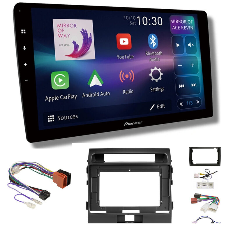 Pioneer DMH-AP8850BT 10" head unit & Aerpro AKTO42 to suit Toyota Landcruiser 2012-2021