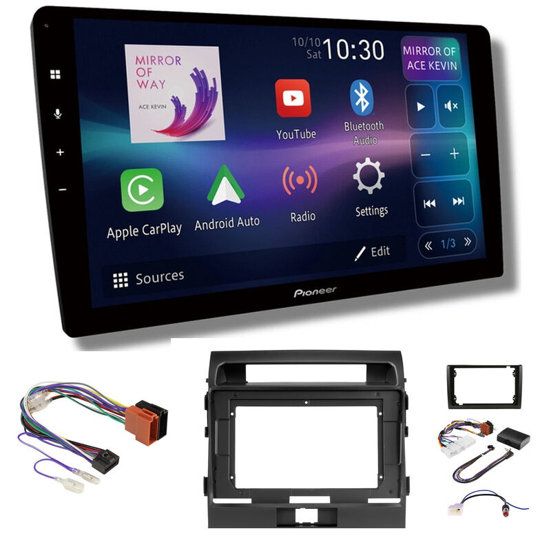 Pioneer DMH-AP8850BT 10" head unit & Aerpro AKTO43 to suit Toyota Landcruiser 2012-2021