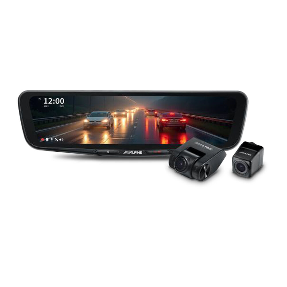 Alpine DVR-DM1000KO-OC 10-Inch Digital E-Mirror with Front Internal & Rear External DVR Camera