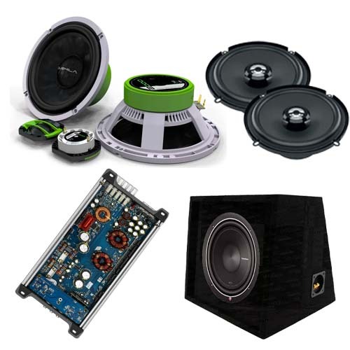 Car Audio System Pack 4 Speakers 5 Channel Amp & Subwoofer