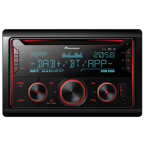 Pioneer FH-S820DAB Car stereo with Dual Bluetooth, DAB+ radio, Spotify & Advanced Smartphone Connectivity.