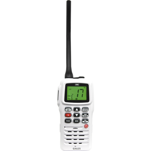 GME GX625W 5/1 Watt Handheld VHF Marine Radio - White