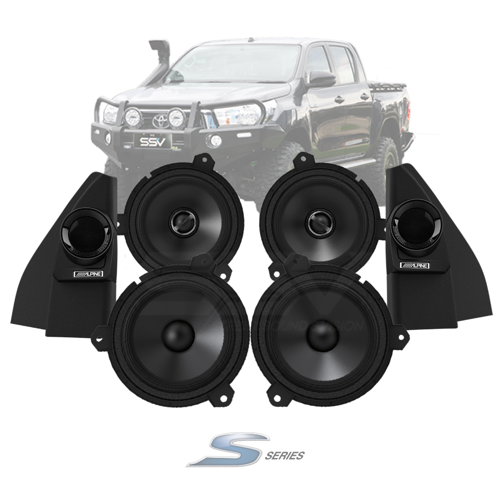 Alpine S-Series Front & Rear Speaker Upgrade Kit To Suit Toyota Hilux 08/15 > 05/2020