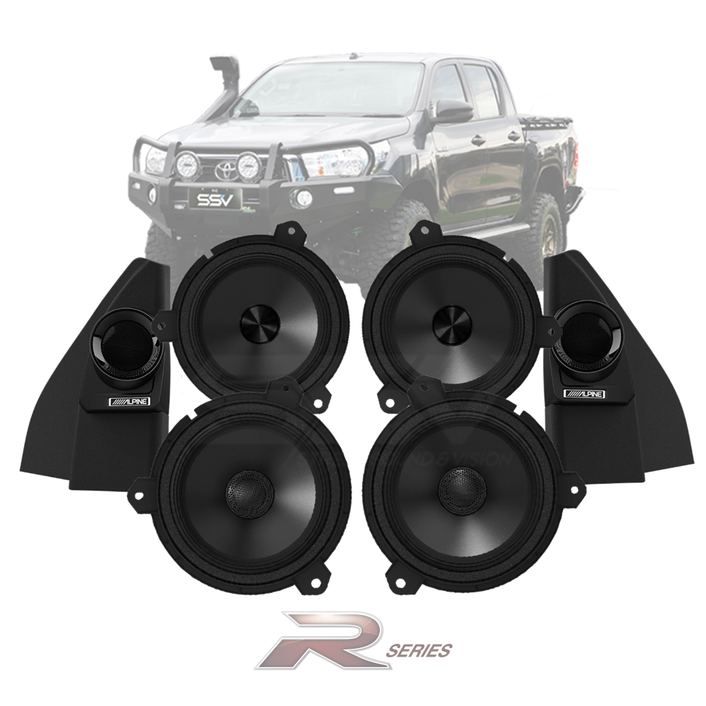 Alpine R-Series Front & Rear Speaker Upgrade Kit To Suit Toyota Hilux 06/20 >