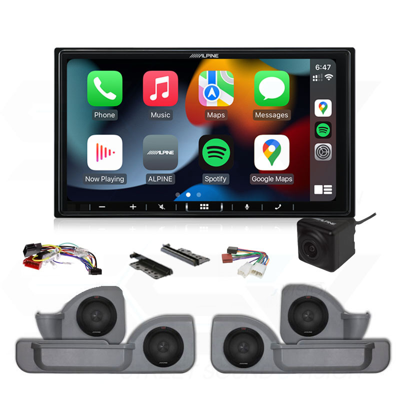 Alpine ILX-407A kit to suit 76-79 Series Landcruiser, Alpine front & rear Speakers & Front & Rear door pods with wiring accessories