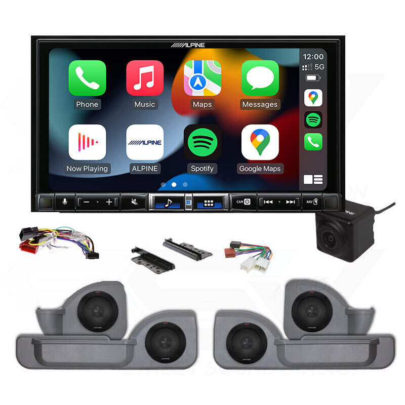 Alpine  ILX-507A kit to suit 76-79 Series Landcruiser, Alpine front & rear Speakers & Front & Rear door pods with wiring accessories