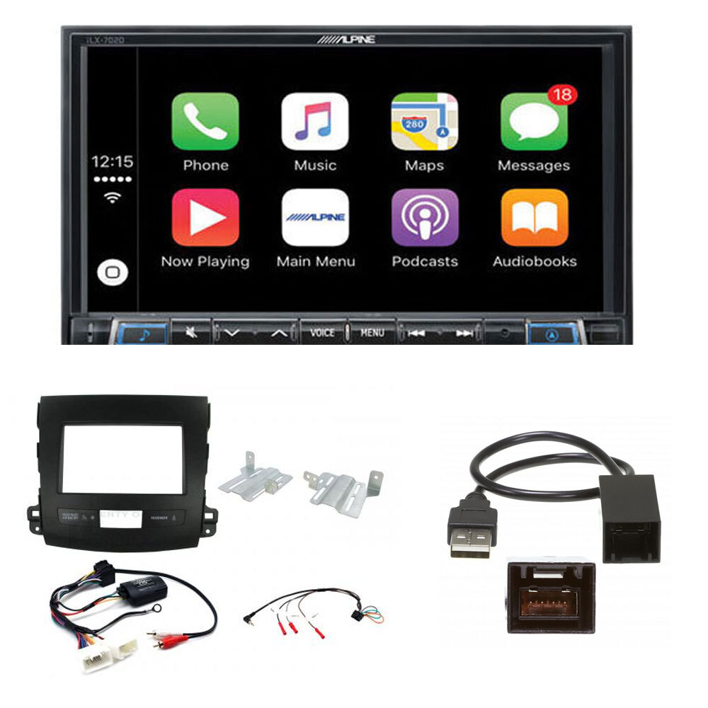 Alpine ILX-702D Complete fitting kit to suit Mitsubishi Outlander 2007-10 Apple CarPlay / Android Auto 7 inch DAB+ Receiver